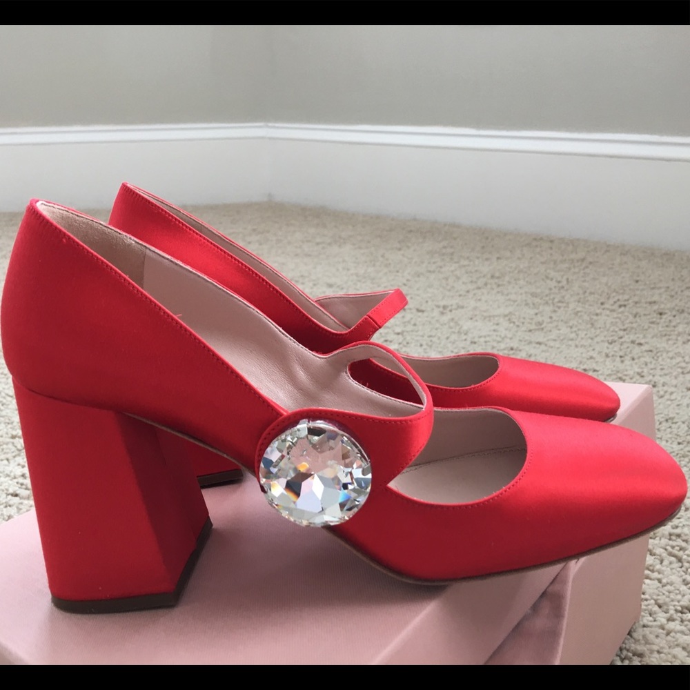 Red Satin Miu Miu heels